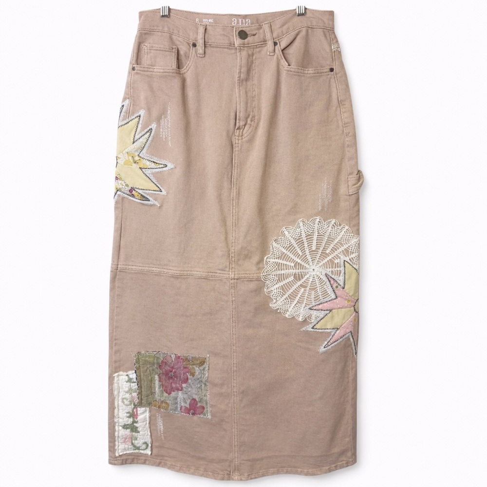 Upcycled a.n.a Patchwork Skirt Size 6 One-of-a-Kind done by ThreadyToGo
